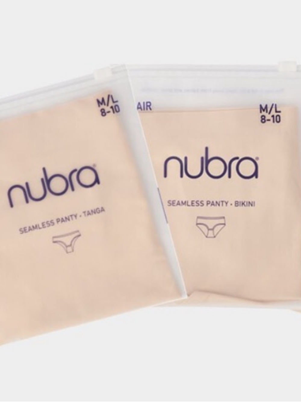 NuBra Seamless Bikini Panty Pack  of (2) in Nude & Black Size M/L New